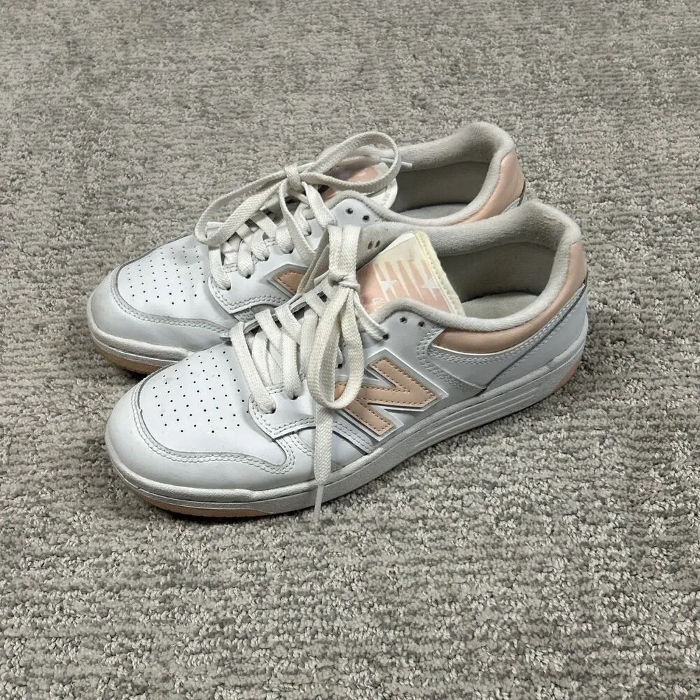 New Balance 480 Shoes Mens 7 Sneakers White Peach Low Casual Athletic Womens 9